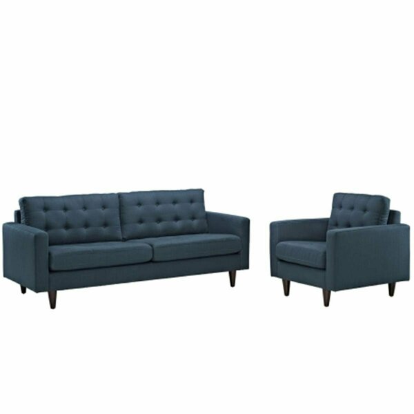 East End Imports Empress Armchair and Sofa Set of 2- Azure EEI-1313-AZU